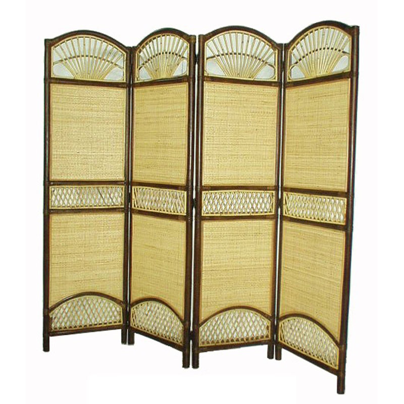 59'' W x 69'' H 4 - Panel Bamboo/Rattan Folding Room Divider