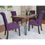 5 Tables de salle à manger: table rectangulaire, 4 chaises élégantes, ton de pin foncé, sièges