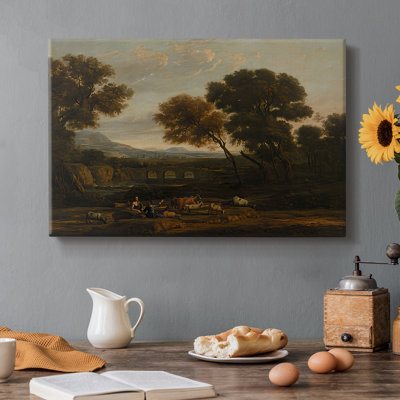 Pastoral Landscape with a Bridge-Claude Lorrain-Gallery Wrapped Canvas-c. 17th Century