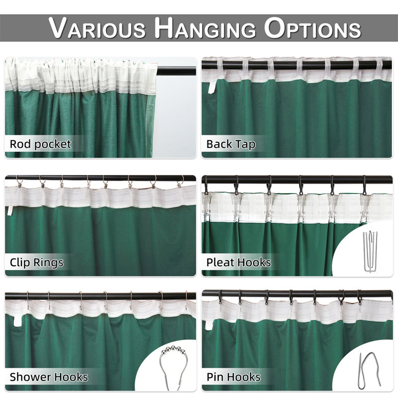 Jekhi Velvet Blackout Pair, 52" W x 96" L, Tuscany Green