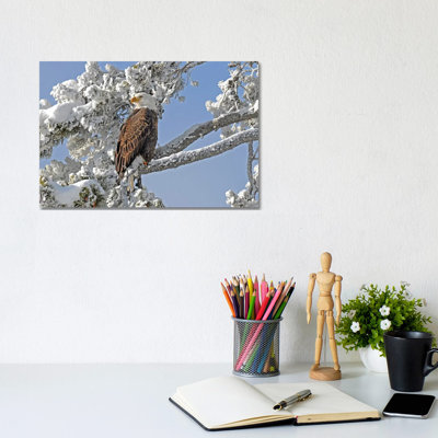 Winter Eagle - Yellowstone by Brian Wolf - Wrapped Canvas Print