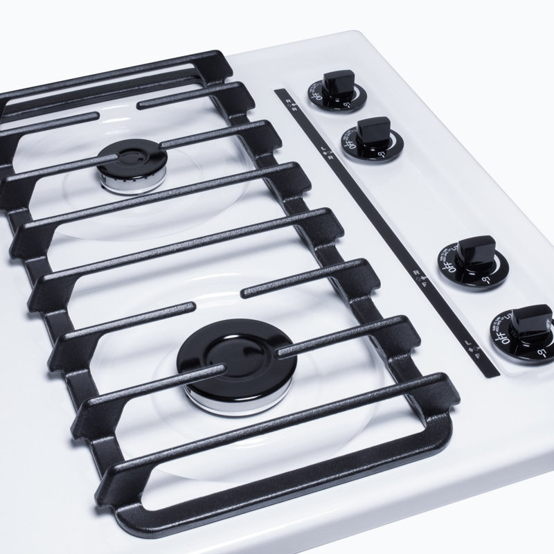 Summit Appliance 24" Gas 4 Burner Cooktop, White