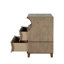 Evonne 2 - Drawer Solid Wood Nightstand in Cerused Natural Gray/Antique Bronze/Clear