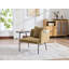 Confortable fauteuil de loisir rembourré avec petite table, pieds en métal et poches de rangement-133996148