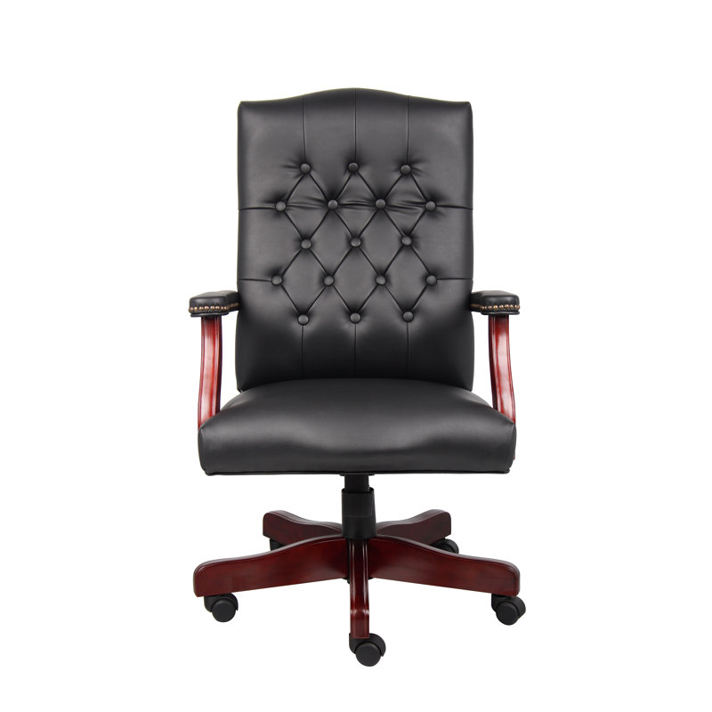 Vinyl Executive Chair, Black Caressoft