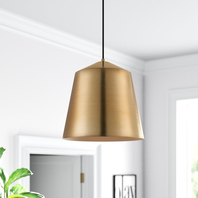 Luminaire suspendu en forme de dôme à 1 lumière Abdorahman, Or antique