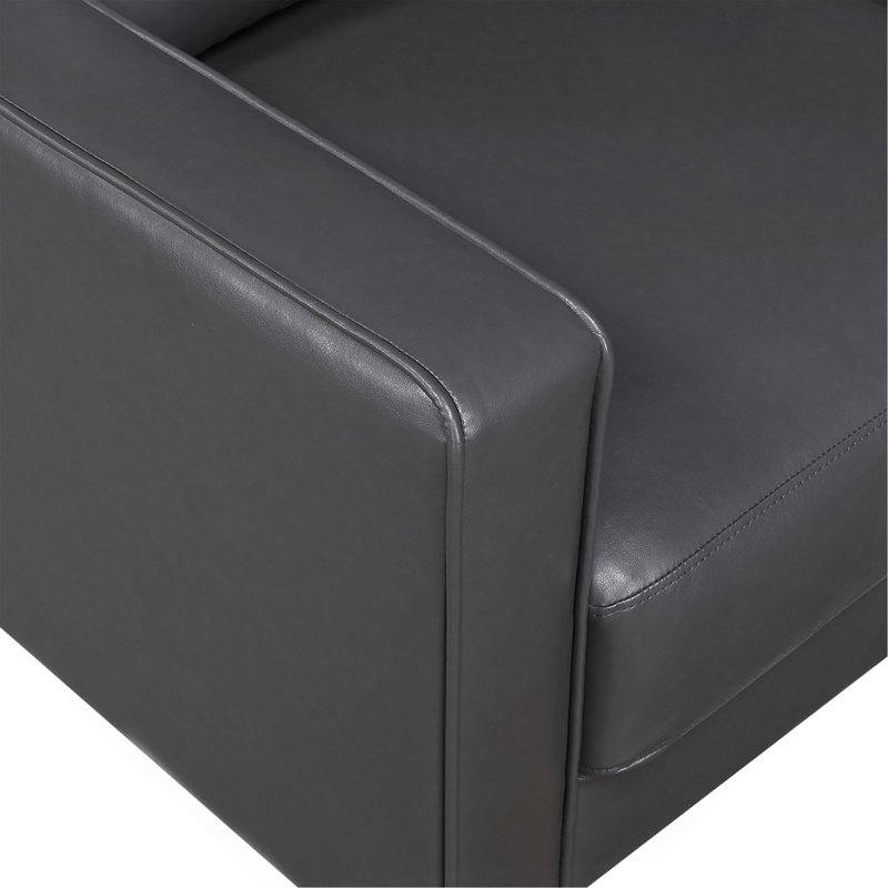 Causeuse de canapé en cuir massif Modern, Gris foncé