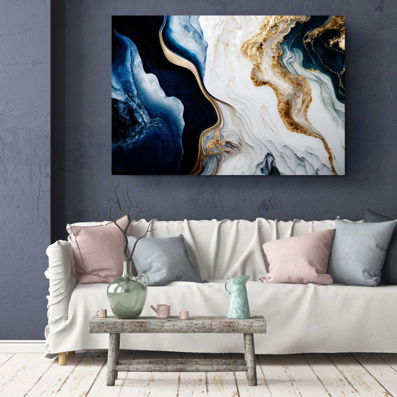 Marbre de luxe sur toile, H 30 po x l 45 po x P 1 po