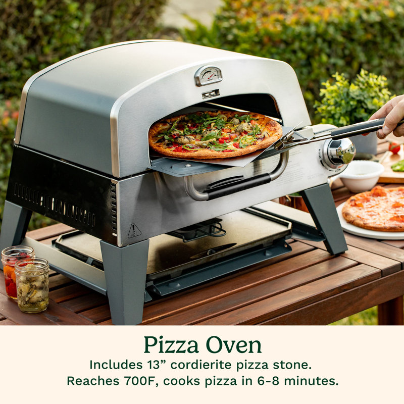 Cuisinart Stainless Steel Countertop Propane Pizza Oven in Gray