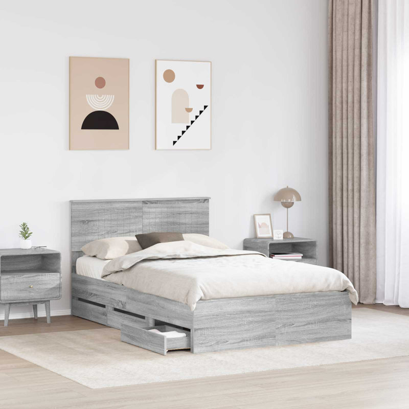 Bed, 120 x 200cm, Grey Sonoma