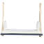 Balancelle suspendue en bois et corde de chanvre de 3,3 m (10,8 pi), grise, avec coussins moelleux, idéale pour le jardin, la pelouse ou la cour.