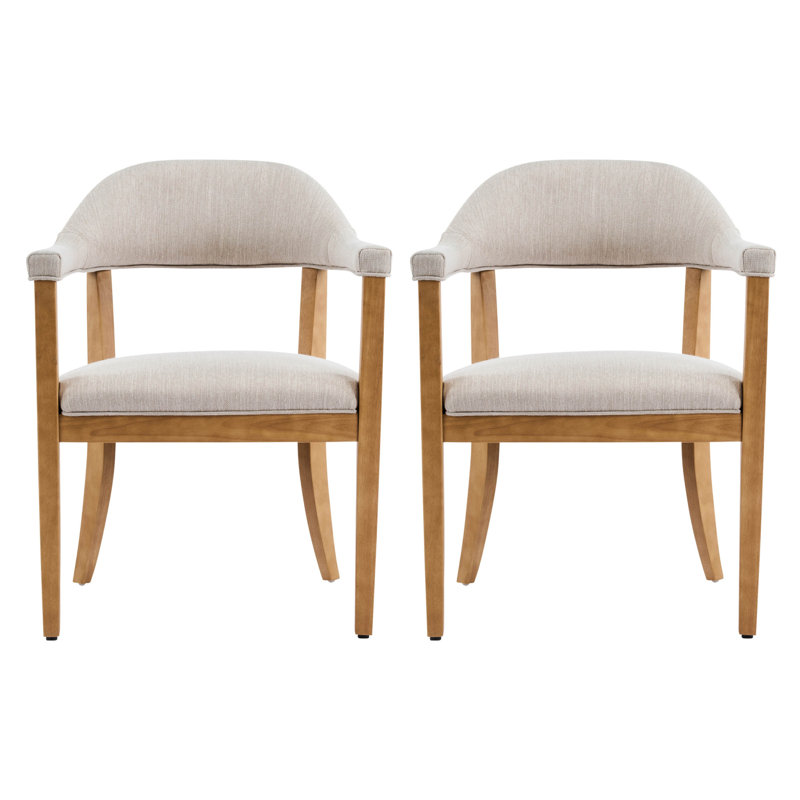 Chaises de salle à manger avec accoudoirs Comfort, structure en bois recouverte de tissu, cuisine moderne