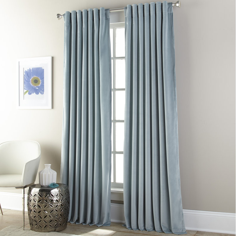 Room Darkening Curtain Single Panel, 52" W x 63" L, Blue