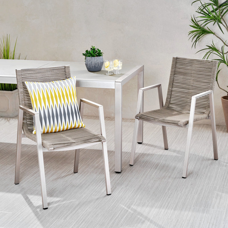 Chaises de table à manger pour patio, Beige