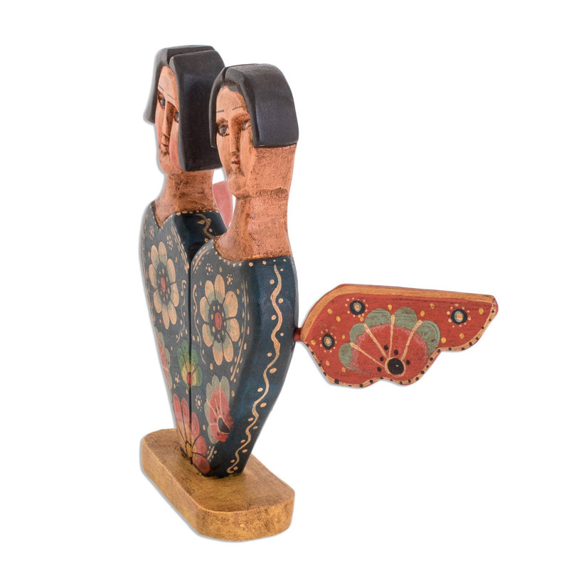 Figurine angélique et bois