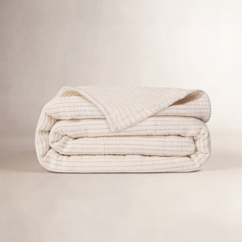 Hudson Cotton Coverlet, Charcoal, Twin