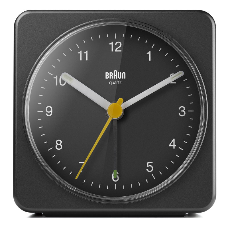 Numerical Quartz Movement / Crystal Tabletop Clock with Alarm, Black
