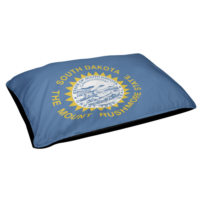 Coussin de concepteur south dakota flag Burien, L 32,5 po x l 42,5 po, Noir