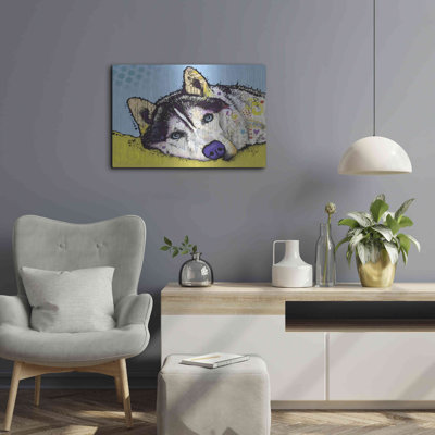 «Siberian Husky 2» par Dean Russo - peinture sur métal sans cadre