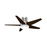 44" Isotope 5 - Blade LED Flush Mount Ceiling Fan with Wall Control and Light Kit Included
