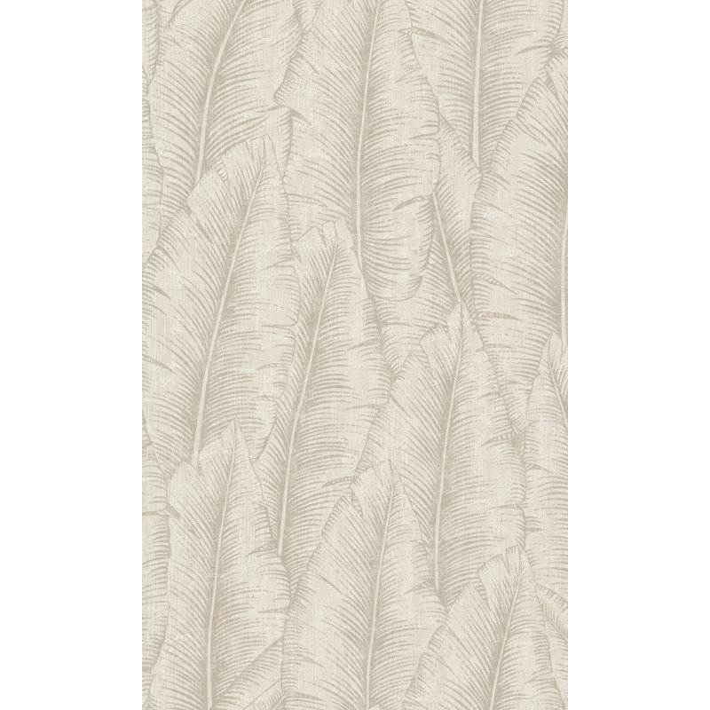 Papier peint botanique feuilles tropicales, Blanc