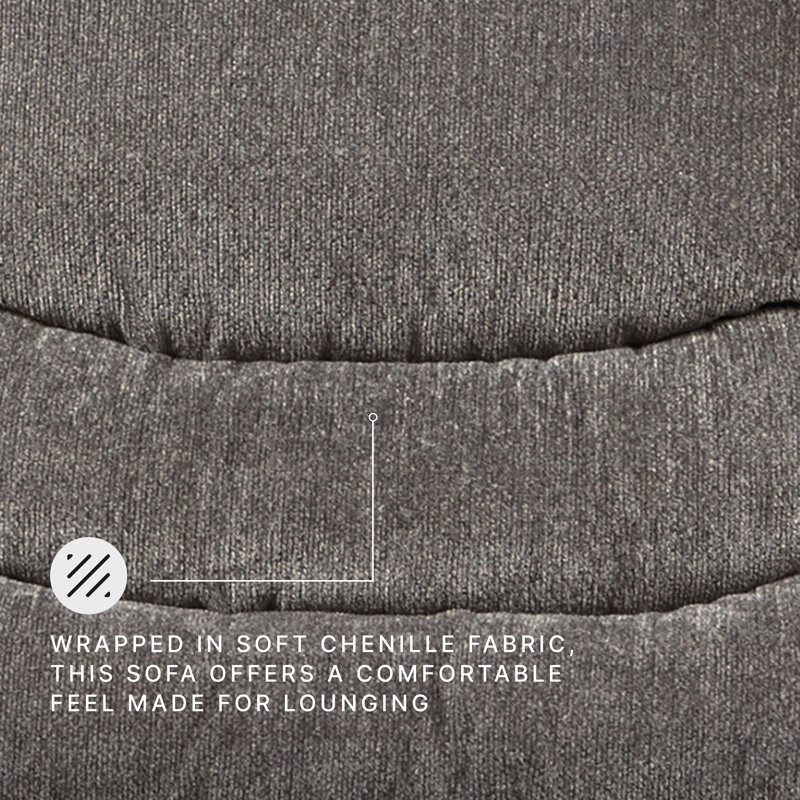 Causeuse inclinable Leopold, Polyester gris, H 40 po x l 87 po x P 40 po