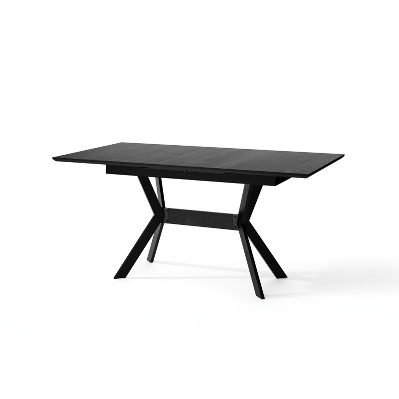 Mckayla Extendable Metal Base Dining Table, Black
