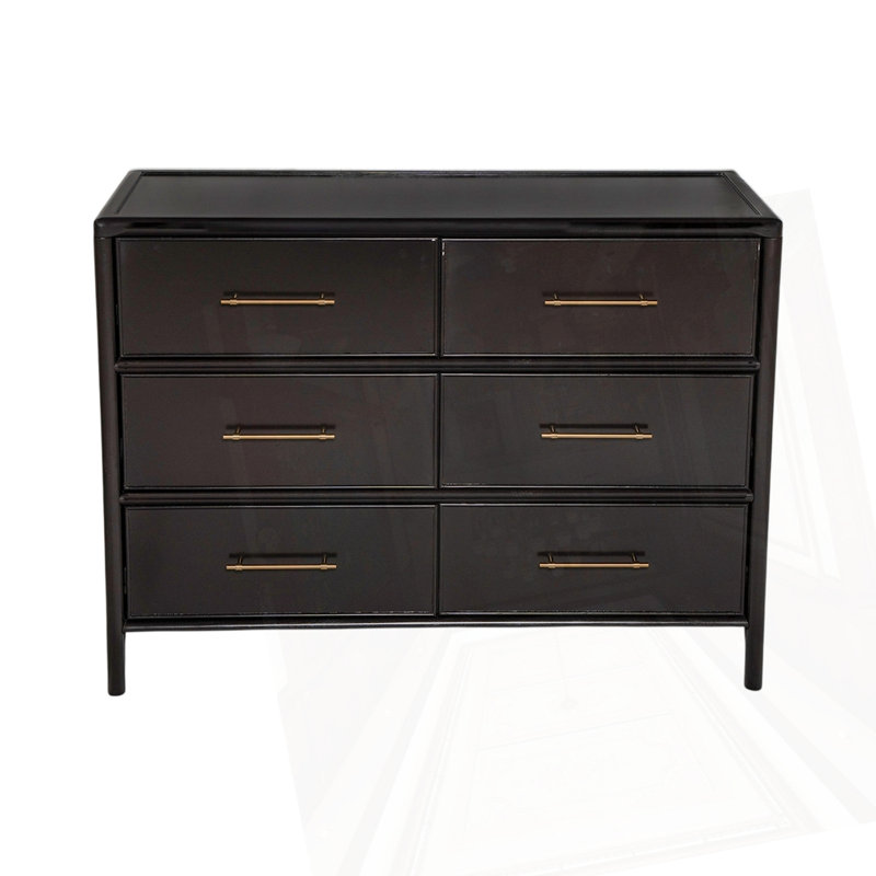 Armoire de rangement avec 6 tiroirs, Noir