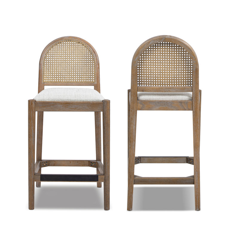 Tabouret de comptoir rembourré Cossette, Gris neutre