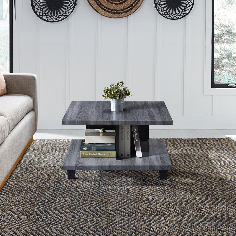 Table basse à 4 pieds avec rangement Endrew, Gris