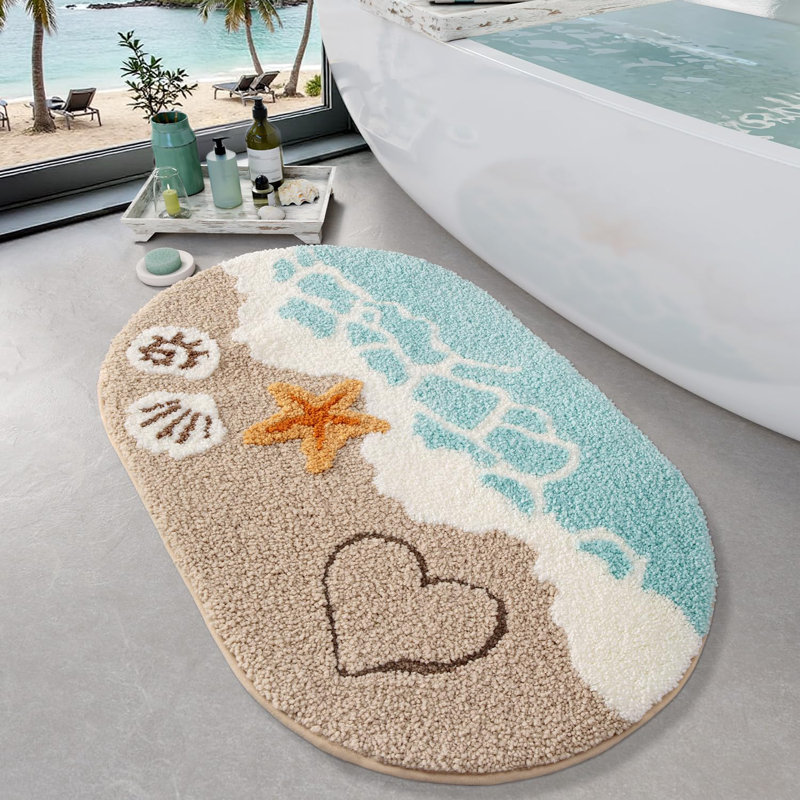 Tapis de salle de bain doux et absorbant, envers antidérapant, idéal pour la salle de bain, la cuisine et le hall d'entrée