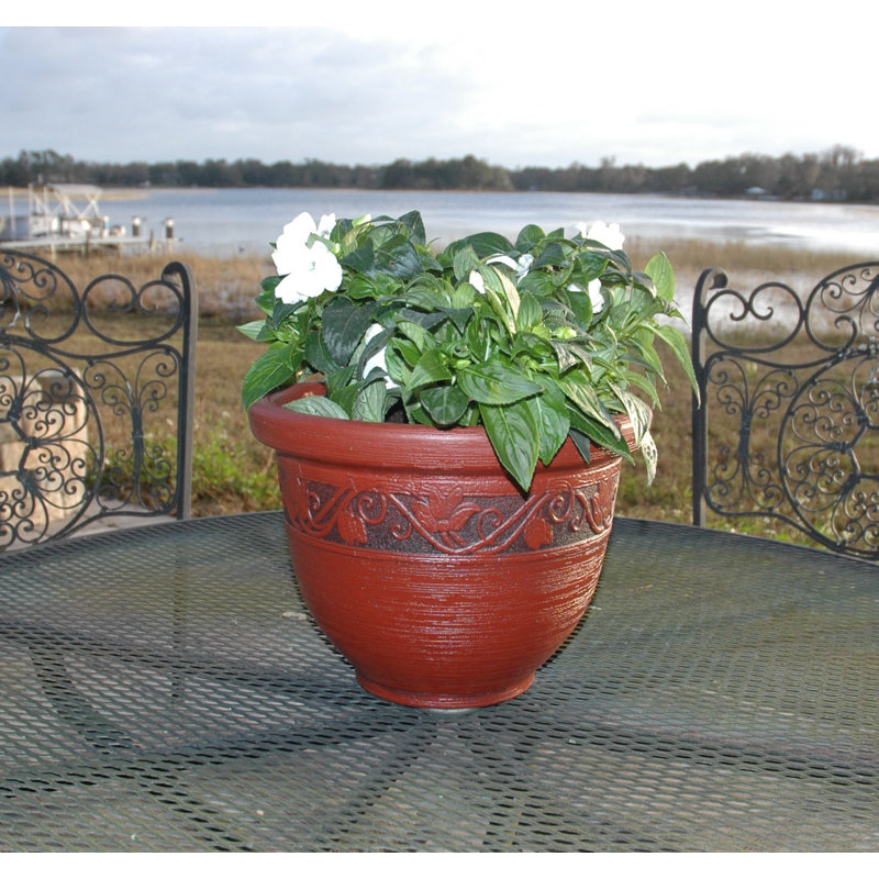 Frew Pot Planter, 10.38" H x 14" W x 14" D, Phoenix Red