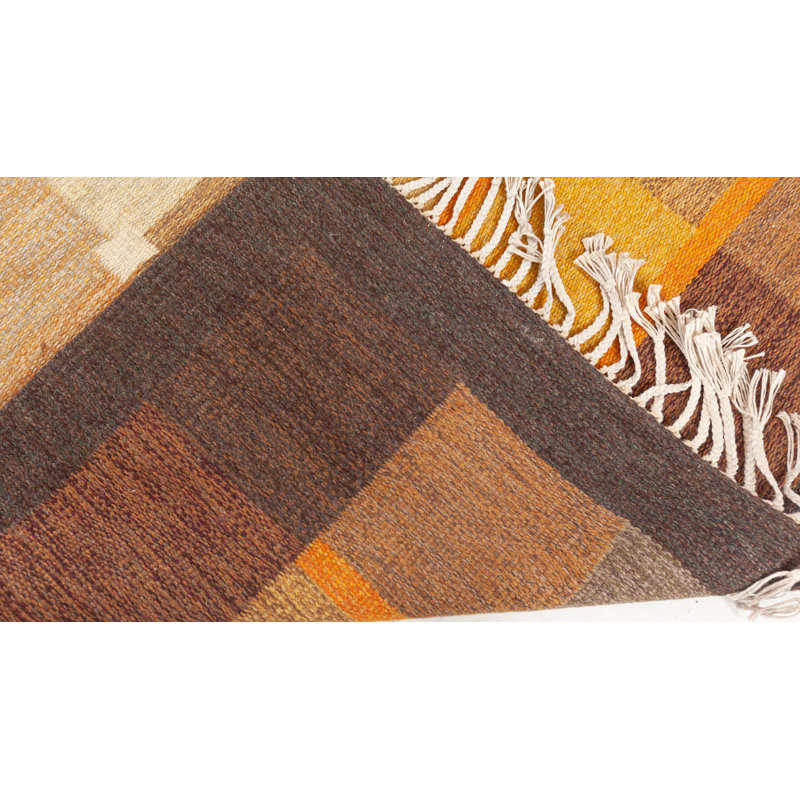 Tapis vintage suédois à tissage plat 5 pi 2 po x 7 pi 10 po Vintage par Ulla Parkdal