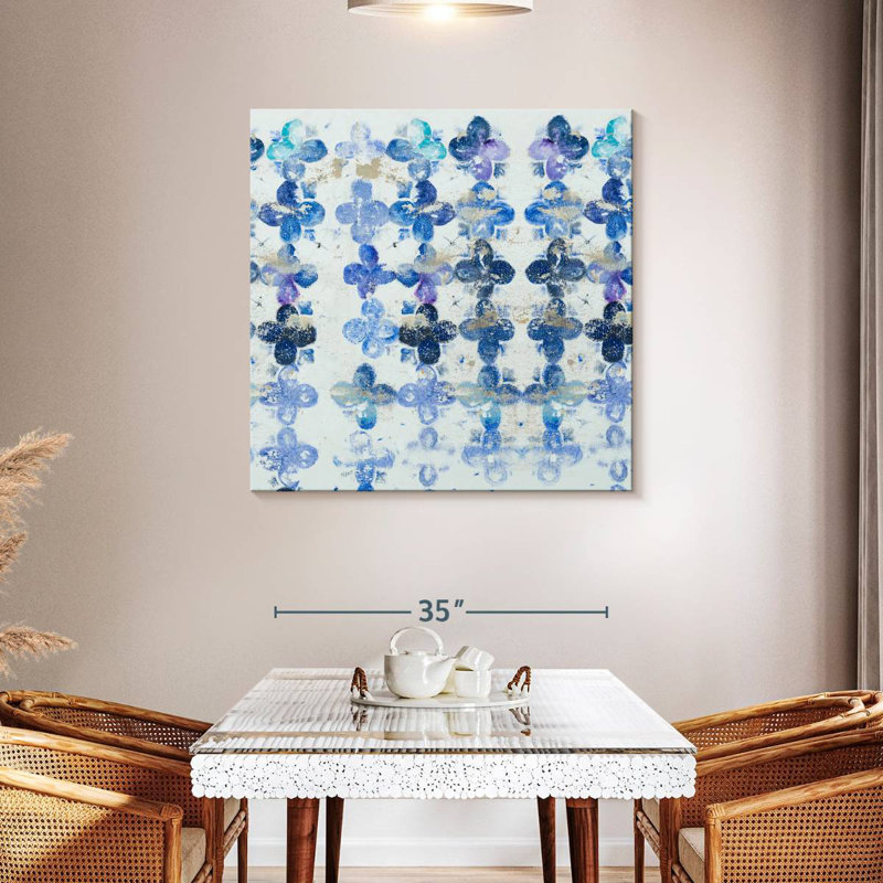 Bleu quadrilobe I, H 39 po x l 39 po