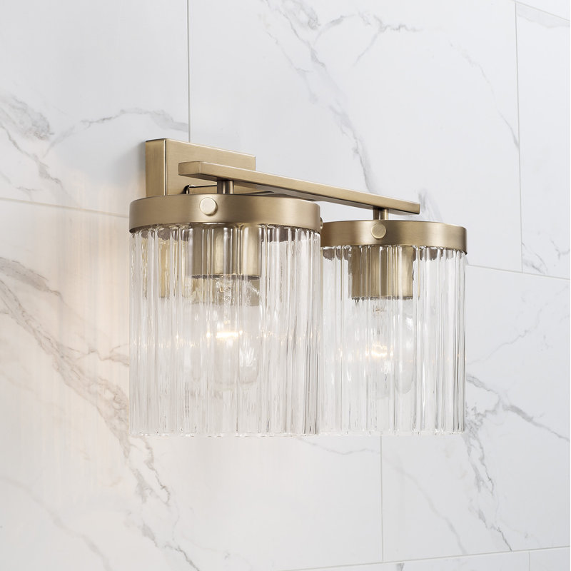 Vaughn 2 - Light Dimmable Vanity Light, Aged Brass