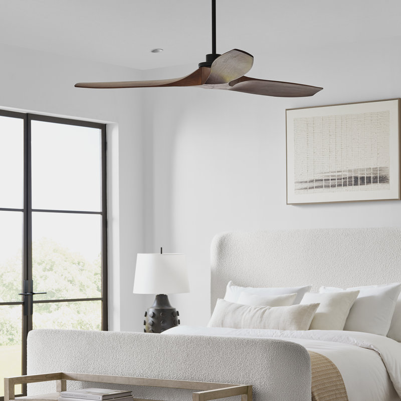 Collins 60" Smart Indoor/Outdoor Brushed Steel Ceiling Fan With Remote Control And Reversible Motor Works With Alexa, Google Home And Bond Home Action