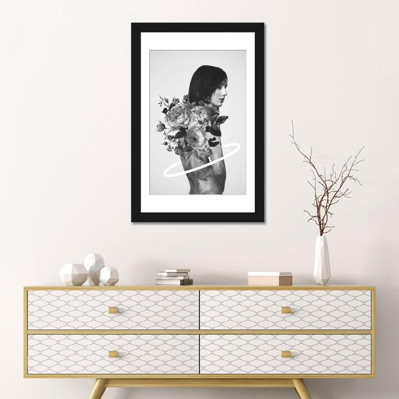 «Small Wishes», impression sur toile, H 24 po x l 16 po x P 1 po, Papier d'art encadré noir, Blanc
