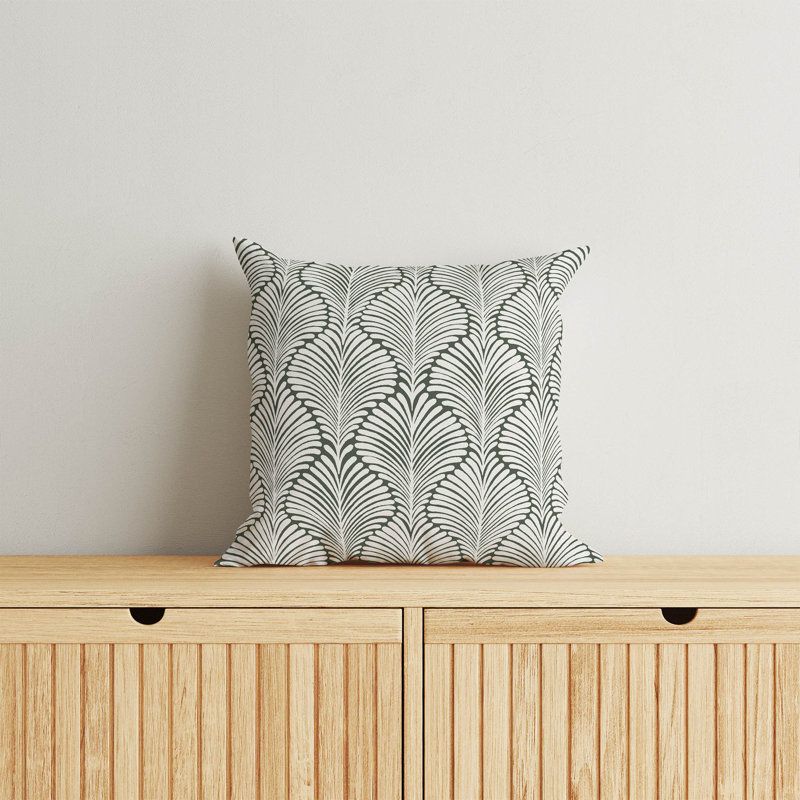 Coussin Elegant Palms, H 18 po x l 18 po, Chimichurri / vert floral