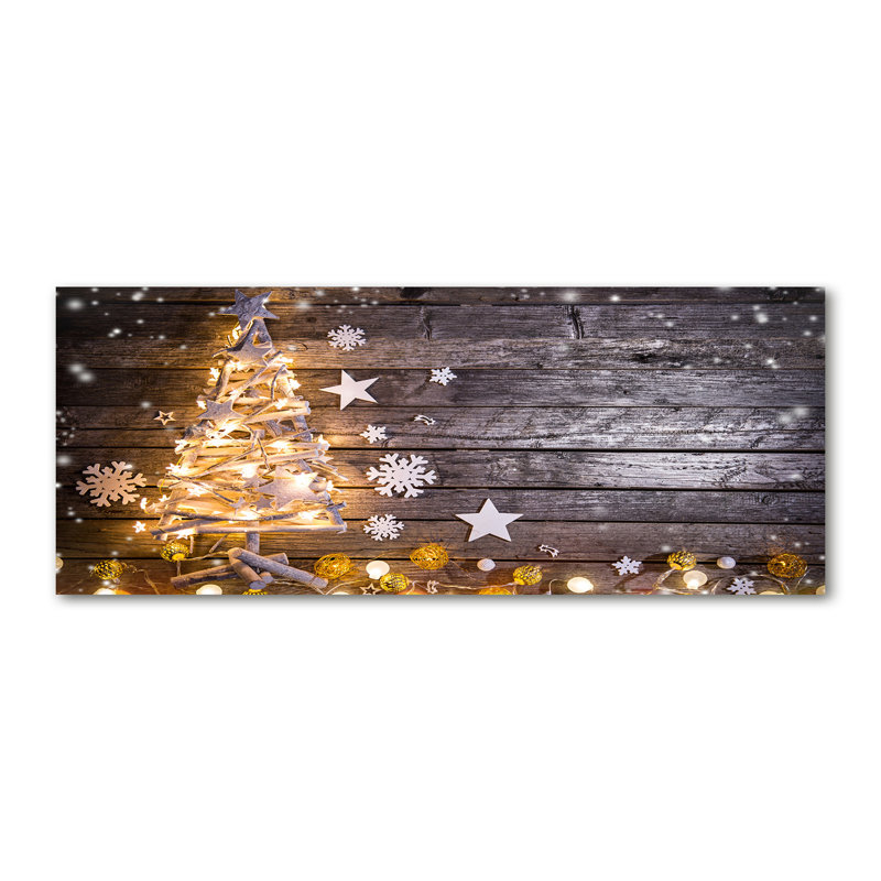 Illuminated Christmas Tree - Wrapped Canvas Print, Canvas, 50cm H x 125cm W 