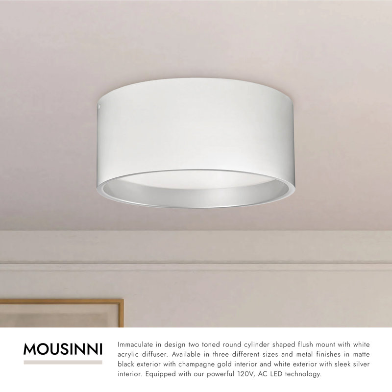 Mousinni 1 - Light LED Flush Mount, Black, Black