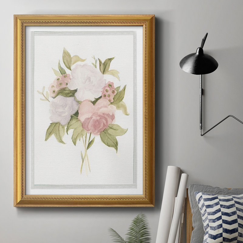 Toile tendue de qualité supérieure AU CH Soft Bouquet I - prête à être accrochée, H 20 po x l 16 po x P 2,5 po