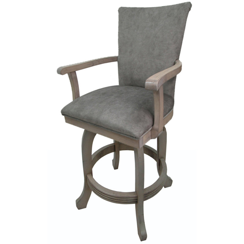 Swivel Upholstered Counter Stool with Solid Wood Frame, Counter Stool (26” Seat Height)