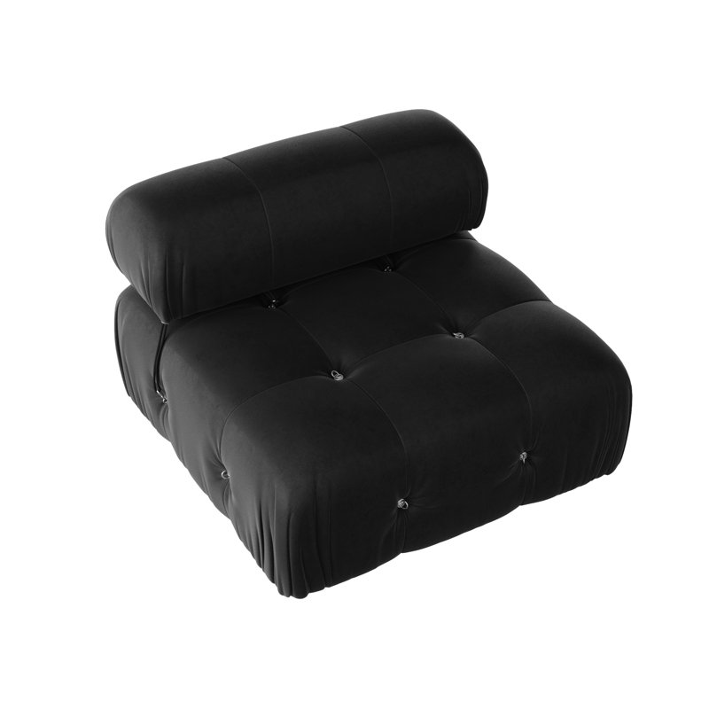 Fauteuil de chambre 34,55 po Cylar, Velours noir