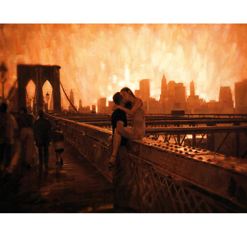 Pont Les Amoureux De Brooklyn, H 28 po x l 37 po