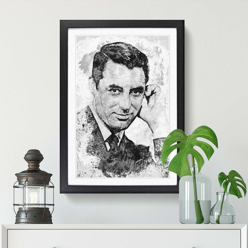 Cary Grant in Abstract - Picture Frame Graphic Art Print, Black Framed, 65cm H x 48cm W x 2cm D