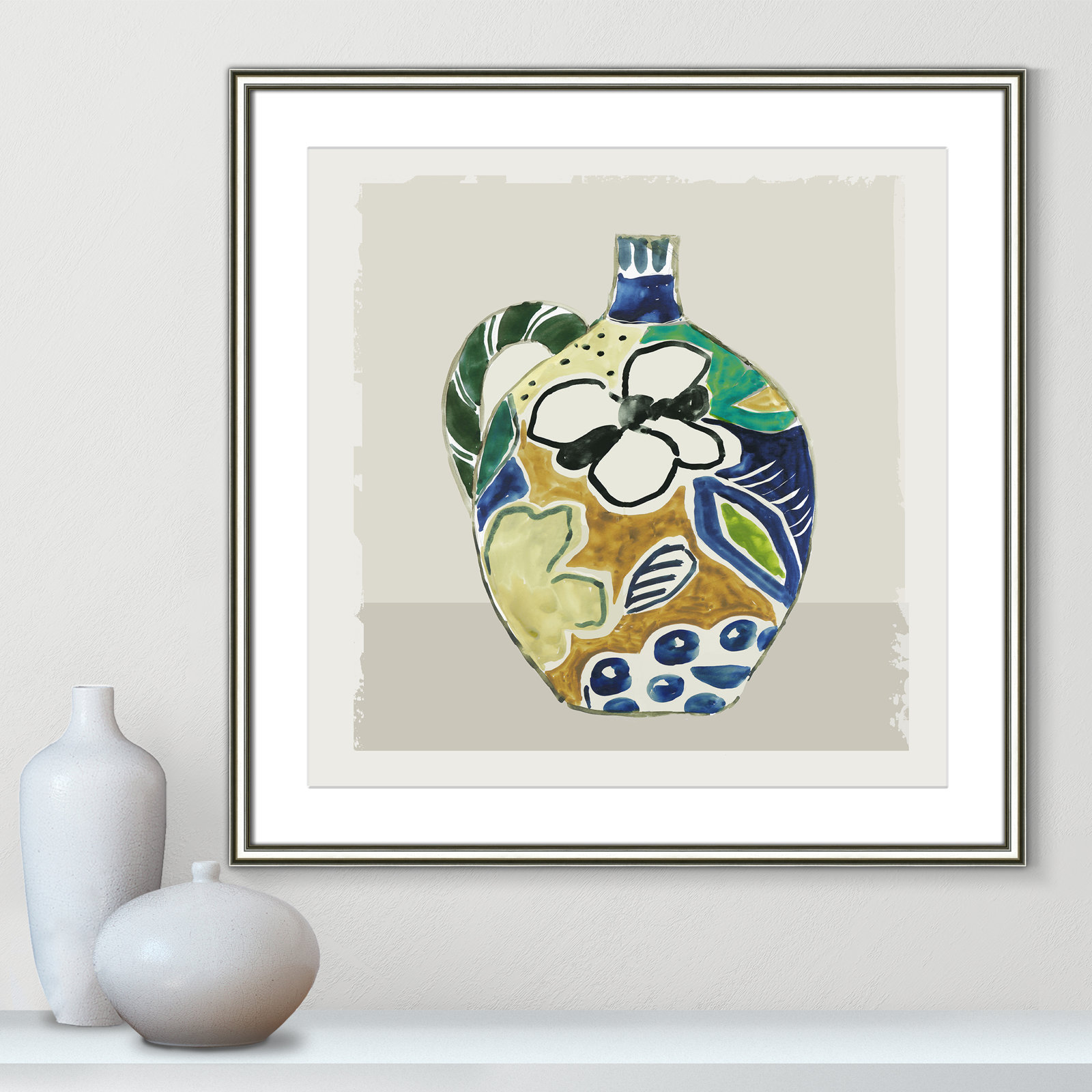 Picasso Vase by Aimee Wilson, Silver, 24.75" H x 24.75" W x 0.88" D