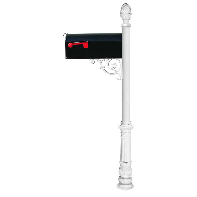 Boîte aux lettres montée sur poteau Lewiston, Blanc, 72" H x 6.5" W x 19" D