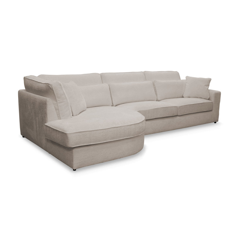 Bustamonte 4 Seater Corner Sofa , Left Hand Facing, Cream -colored polyester