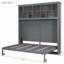 Lit escamotable mural avec tablettes supérieures et ports de chargement USB