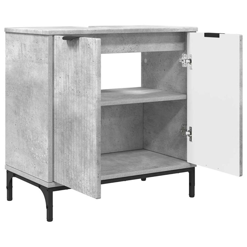 Engineered Wood Bathroom Cabinet, Concrete Grey